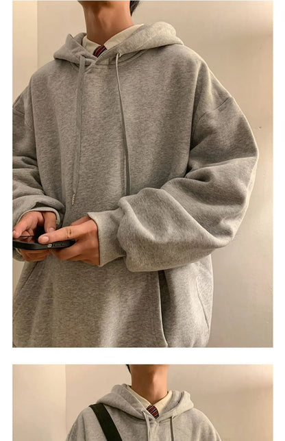 6 Colors Spring Autumn Solid Hoodie Men Harajuku Fashion Casual Oversized Hoodies Women Loose Hooded Sweatshirt Streetwear Y2k