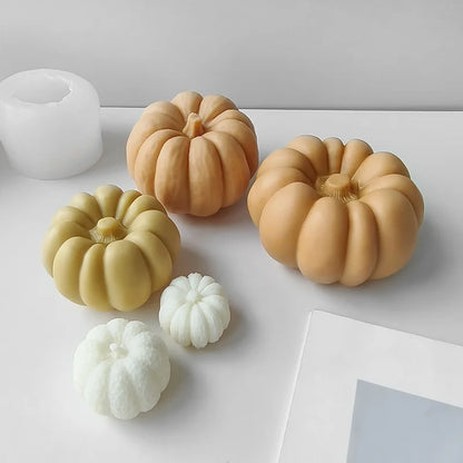 3D Pumpkin Silicone Mold DIY Aroma Candle Plaster Ornaments Mould Homemade Candy Chocolate Molds Halloween Decoration