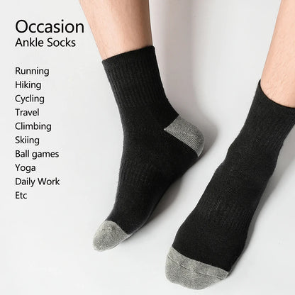 6/12 Pairs Men's Cotton Running Crew Socks Middle Tube High Quality Casual Breathable Sports Socks For Men and Women Soft Sock