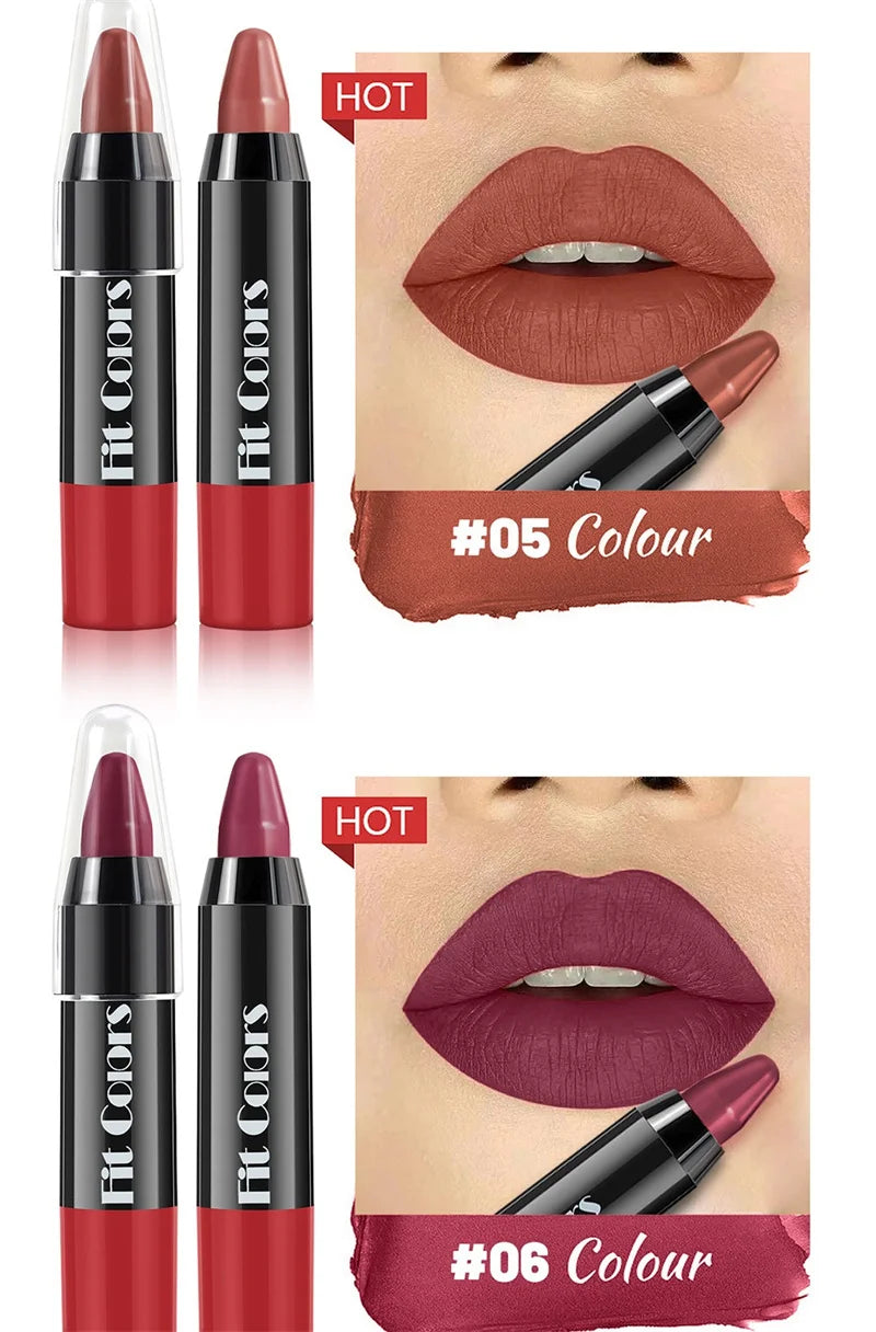 1PC 8 Colors Velvet Matte Lipsticks Pencil Waterproof Long Lasting Sexy Red Lip Stick Non-Stick Cup Makeup Lip Tint Pen Cosmetic
