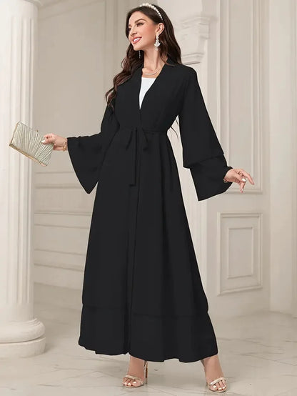 Muslim Long Abaya Dress Turkey Islamic Women Robe Hijab Headscarf Sashes Morocco Kaftan Dubai Arabic Jalabiya Modest Vestidos
