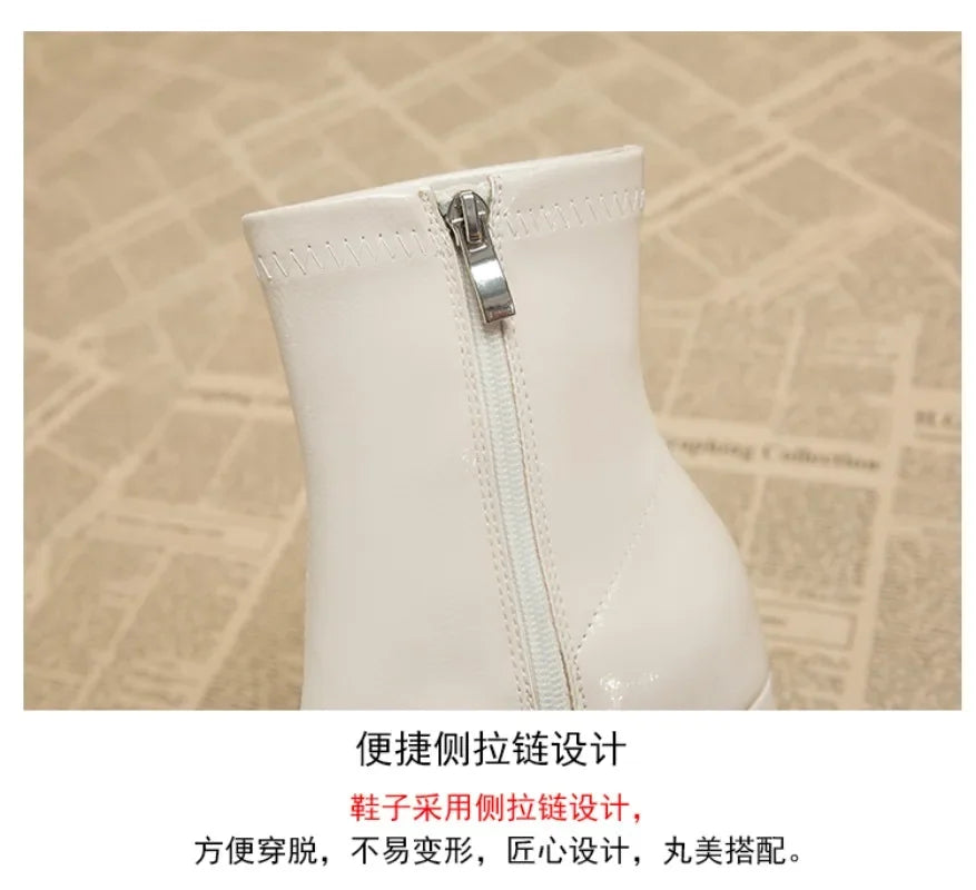High Heels Ankle Women's Boots Pointed Toe Sexy Shoes for Women 2024 New Side Zip Classic Daily Boots Women Boots Botas