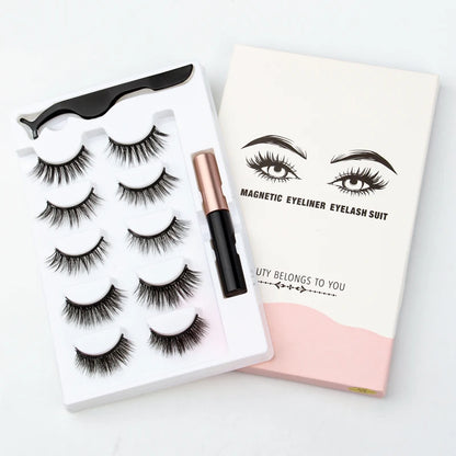 Magnetic Eyelashes Set 3/4/5/10 Pairs Natural Magnet False Eyelashes Makeup Kit Reusable Soft Mink Lashes Eyelash Extension Tool