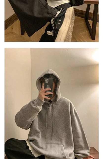 6 Colors Spring Autumn Solid Hoodie Men Harajuku Fashion Casual Oversized Hoodies Women Loose Hooded Sweatshirt Streetwear Y2k