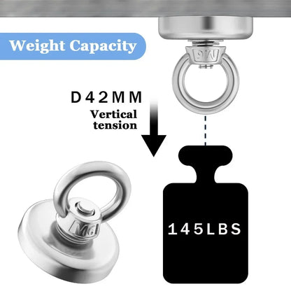 Super Strong Neodymium Magnets N52 Iman Ima Magnetic Fishing Magneat with Countersunk Hole Eyebolt for Salvage Magnetic Fishing