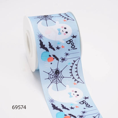 5 Yards Halloween Printed Grosgrain Satin Ribbons For Bows DIY Craft Decoration Packaging Supplies. 68970