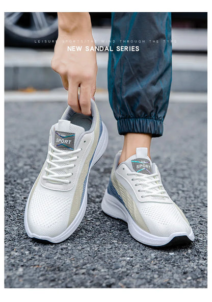 2024 new Men's sneakers Summer men's shoes breathable lace-up lightweight running shoes