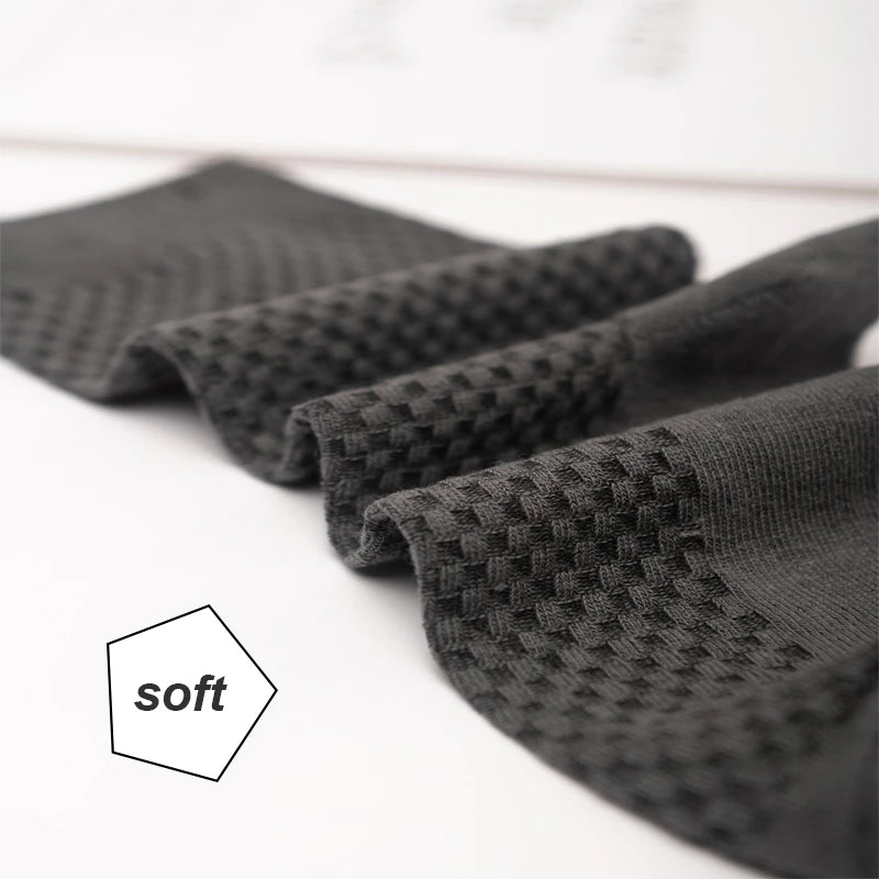 Bamboo Fiber Men's Socks 10Pairs Black Business Soft Breathable Long High Quality  Autumn for New Male Sock Plus Size 39-48