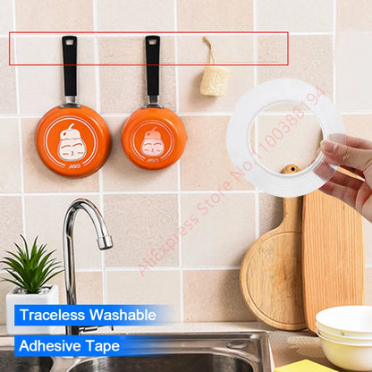 Multifunctional Double Sided Adhesive Tape Waterproof Reusable Wall Stickers Transparent Strong Sticky Glue Car Bathroom Kitchen