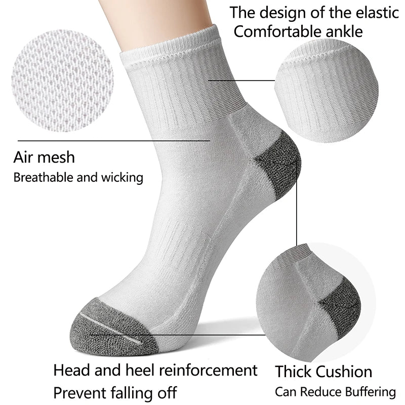 6/12 Pairs Men's Cotton Running Crew Socks Middle Tube High Quality Casual Breathable Sports Socks For Men and Women Soft Sock