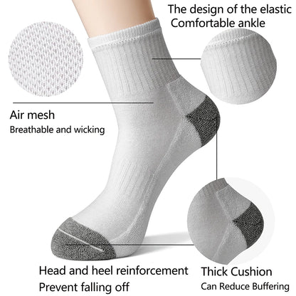 6/12 Pairs Men's Cotton Running Crew Socks Middle Tube High Quality Casual Breathable Sports Socks For Men and Women Soft Sock