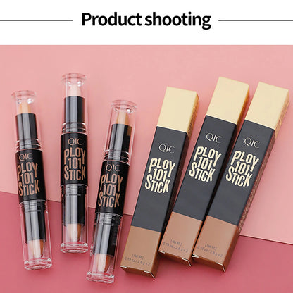 Double Head Highlighter Sticks Waterproof Matte Highlighter Foundation Sculptor Highlighter Makeup Stick Shadow Concealer Pencil