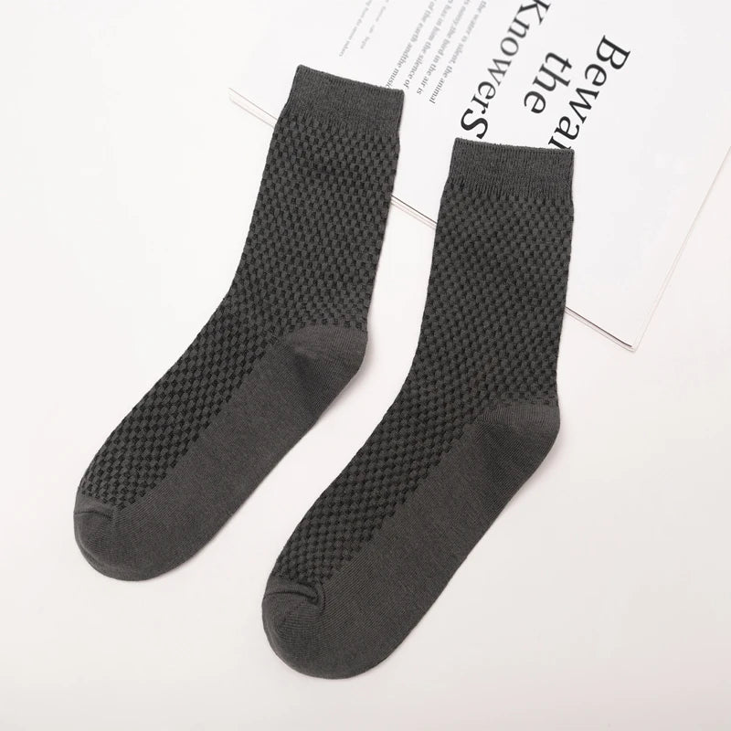 Bamboo Fiber Men's Socks 10Pairs Black Business Soft Breathable Long High Quality  Autumn for New Male Sock Plus Size 39-48