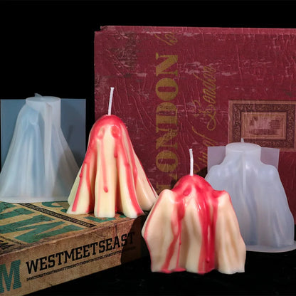 Halloween Ghost Candle Silicone Mold DIY Fragrant Candle Making Wax Mold Gypsum Resin Soap Cake Chocolate Mold Home Decoration