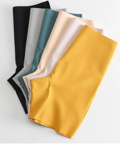 Women's Seamless Shorts Safety Pants High Waist Ice Silk Boxer Panties Anti Friction Skirt Shorts Large Size M-XXL