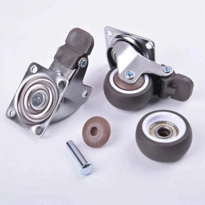 4Pcs Furniture Caster For Platform Trolley Chair Accessory Swivel Caster Universal 1/2 inches Soft Rubber Wheel 360°