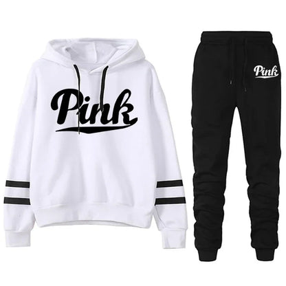 Fashion Printed Women's Tracksuit Spring Autumn Two Pieces Set Hooded Sweatshirt and Sweatpants Casual Female Jogging Suit