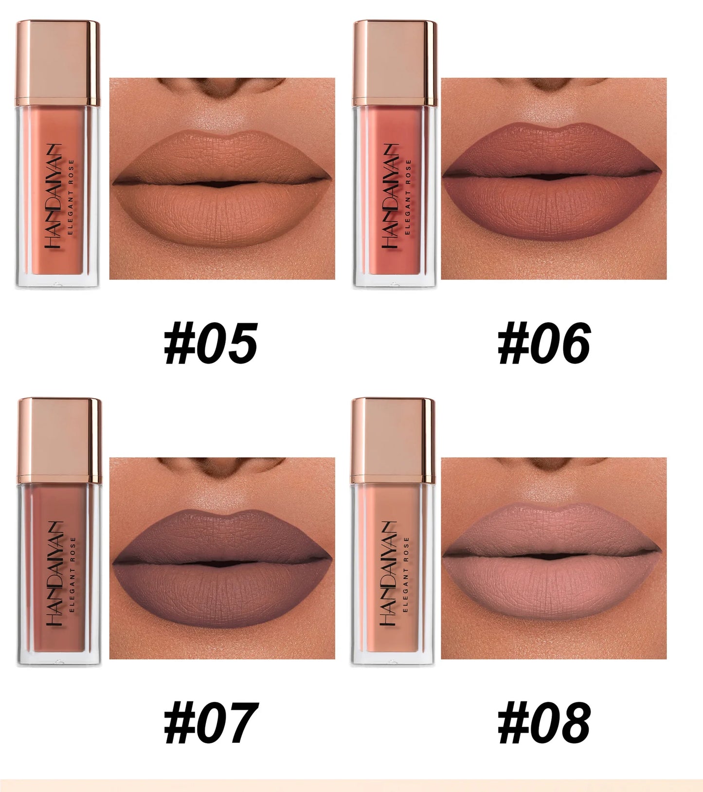 8 Colors Matte Liquid Lipstick Non Stick Cup Waterproof Lip Gloss Long Lasting Lip Tint Korean Cosmetics Makeup For Women