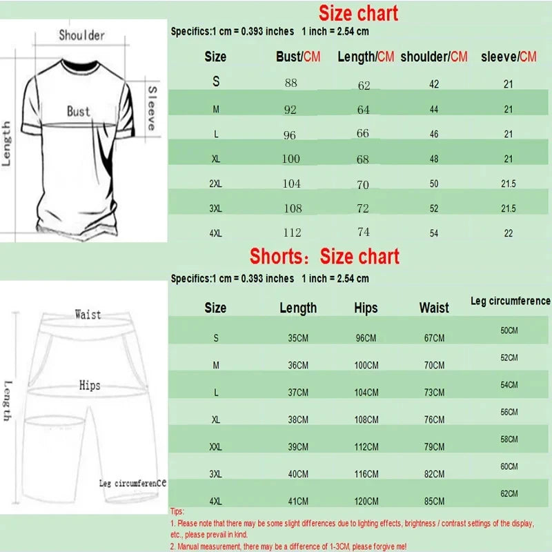 2024 New Summer Men's Set Fashion Sportswear  Short Sleeved T-shirt+Sports Shorts Set Men's Casual Clothing  Jogging