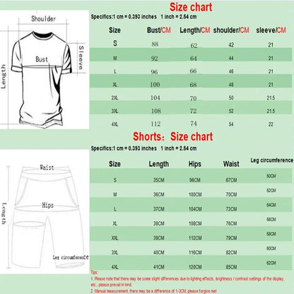 2024 New Summer Men's Set Fashion Sportswear  Short Sleeved T-shirt+Sports Shorts Set Men's Casual Clothing  Jogging