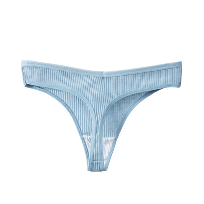 BZEL 3PCS Sexy Women Panties Comfortable G-String Lingerie Striped Low-Rise Thongs Sports Underpants Cotton Breathable Underwear