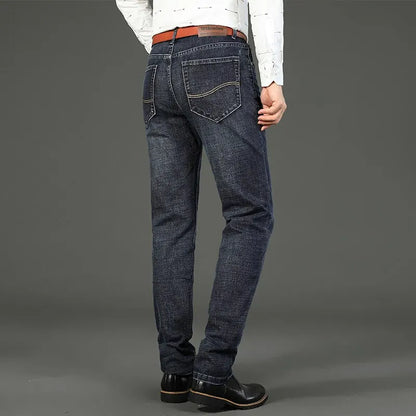 2024 Wthinlee Men's Casual Fashion New Elastic Jeans Pants Work Jeans Classic Men's Fashion Brand Versatile Clothing Blue Black