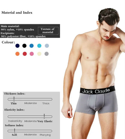 5Pcs/ Men's Underwear Boxer Brand Panties Breathable Modal Milk Silk Sexy Soft Casual Solid Color Underwear Boxer Men's Panties