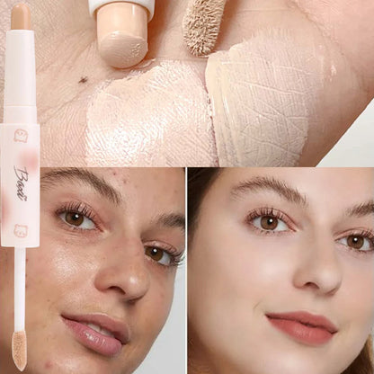 Full Cover Double Head Concealer Stick Waterproof Modify Skin Tone Foundation Cream Full Coverage Acne Marks Contour Face Makeup