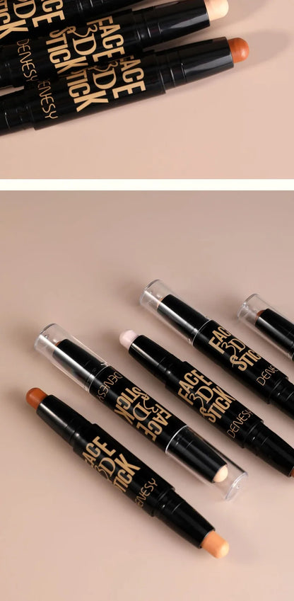 Face Concealer Double Head Concealer Pen Long Lasting White Dark Circles Corrector Contour Eye Stick Pencil Cosmetic Makeup