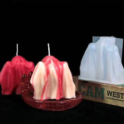 Halloween Ghost Candle Silicone Mold DIY Fragrant Candle Making Wax Mold Gypsum Resin Soap Cake Chocolate Mold Home Decoration