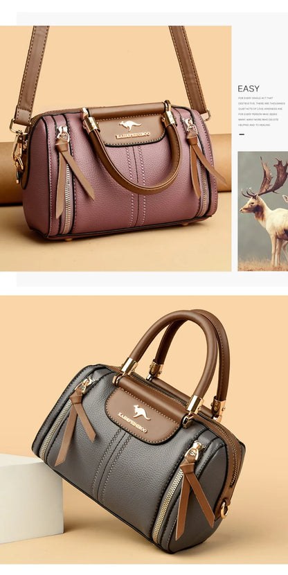Genuine Luxury Shoulder Croosbody Bags for Women Designer Casual Tote Female Boston Quality Soft Leather Purses and Handbags Sac