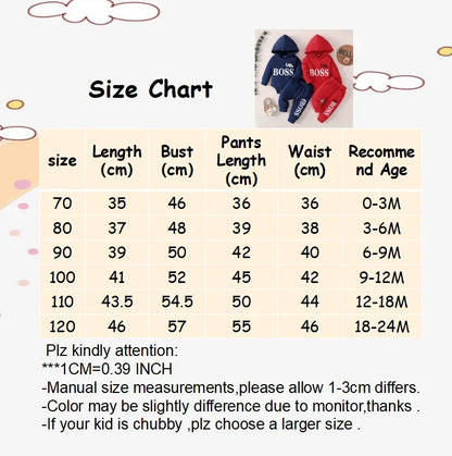 0-24 Months Newborn Baby Boy 2PCS Clothes Set Letter print Long Sleeve Hoodie Romper+Pants Toddler Boy Cute Spring&Autumn Outfit