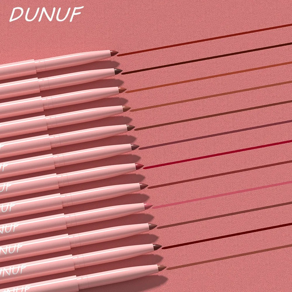 6PC Velvet Matte Lipstick Pen Nude Brown Lip Liner Pencil Kit Smooth Rose Red Pigment Waterproof Long Lasting Dye Cheek Lip Tint