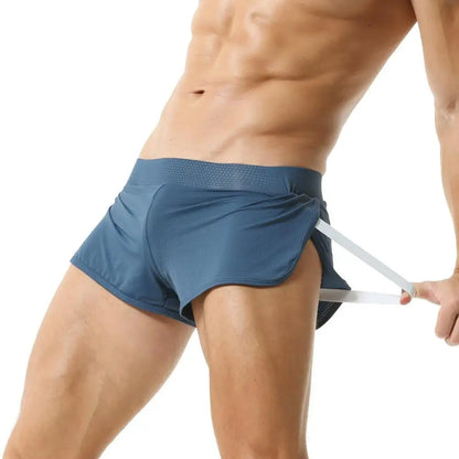 TAUWELL Men's Sleepwear Shorts Mesh Breathable Pajamas Shorts Sexy Underwear Boxer Shorts Soft Loose Lounge Home Sleep Bottoms