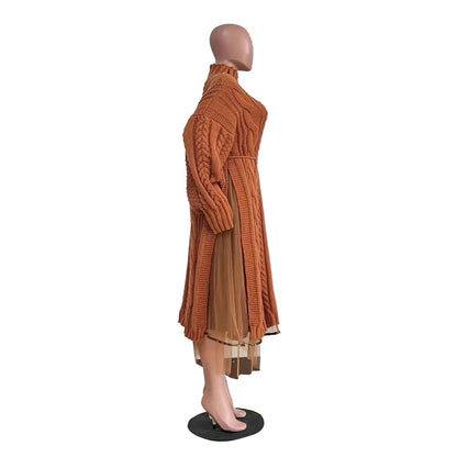 Muslim Women Knitting Dress Modest Robe Vestidos Dubai Saudi Arabic Morocco Abaya Jalabiya Eid Ramadan Knitted Dresses Abayas