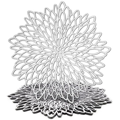 10CM/38CM Vinyl Hollow Out Cup Coaster PVC Flower Round Irregular Placemat Pads for Kitchen Christmas Wedding Party Home Decor