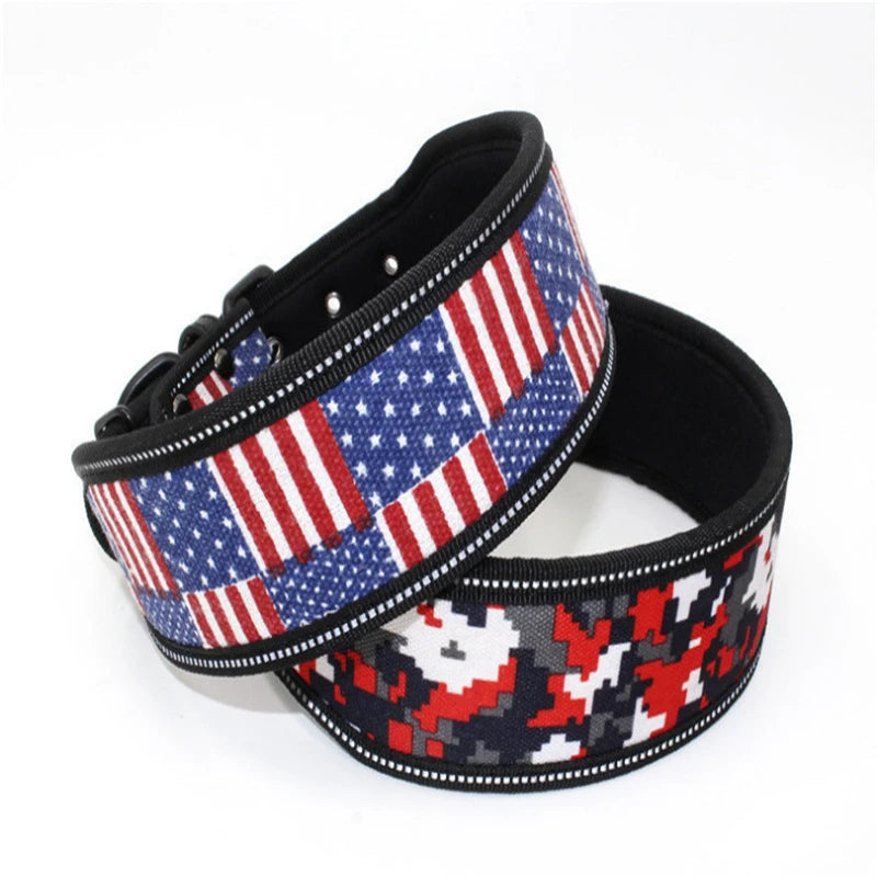 10 Colors Reflective Puppy Big Dog Collar with Buckle Adjustable Pet Collar for Small Medium Large Dogs Pitbull Leash Dog Chain