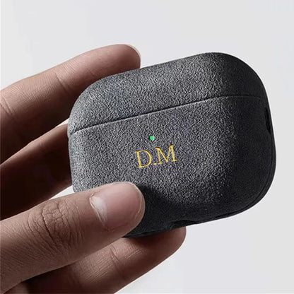 Luxury Pressure Personalized Name Letter DIY Customized Turn Fur Cover For Airpods 1 2 3 Pro 2 Earphone Case With Keychain Cases