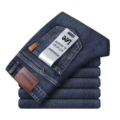 2024 Wthinlee Men's Casual Fashion New Elastic Jeans Pants Work Jeans Classic Men's Fashion Brand Versatile Clothing Blue Black