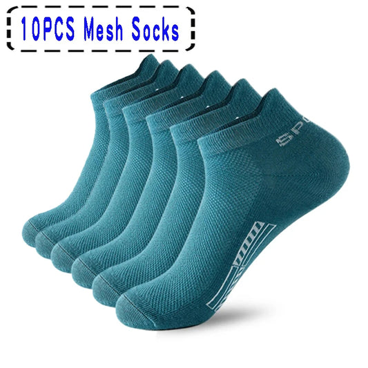 10/5 Pairs Summer Thin Short Socks Ankle Breathable Mesh Sports Sock Men and Women Casual Athletic High Quality Sokken Gifts