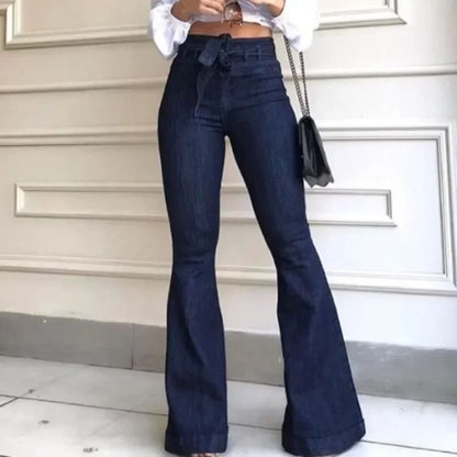 Women's Jeans Solid Color High Waist Flare Pants