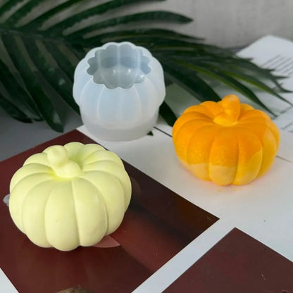 DIY Silicone Pumpkin Candle Mold white 3D Pumpkin Mould Smooth Pumpkin Soap Mold Halloween