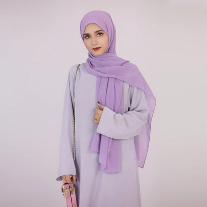 2025 Fashion Simple Muslim Dress Solid Abaya Arab Turkey Dubai Kaftan Modest Long Sleeve Maxi Dress Islamic Clothing LR593