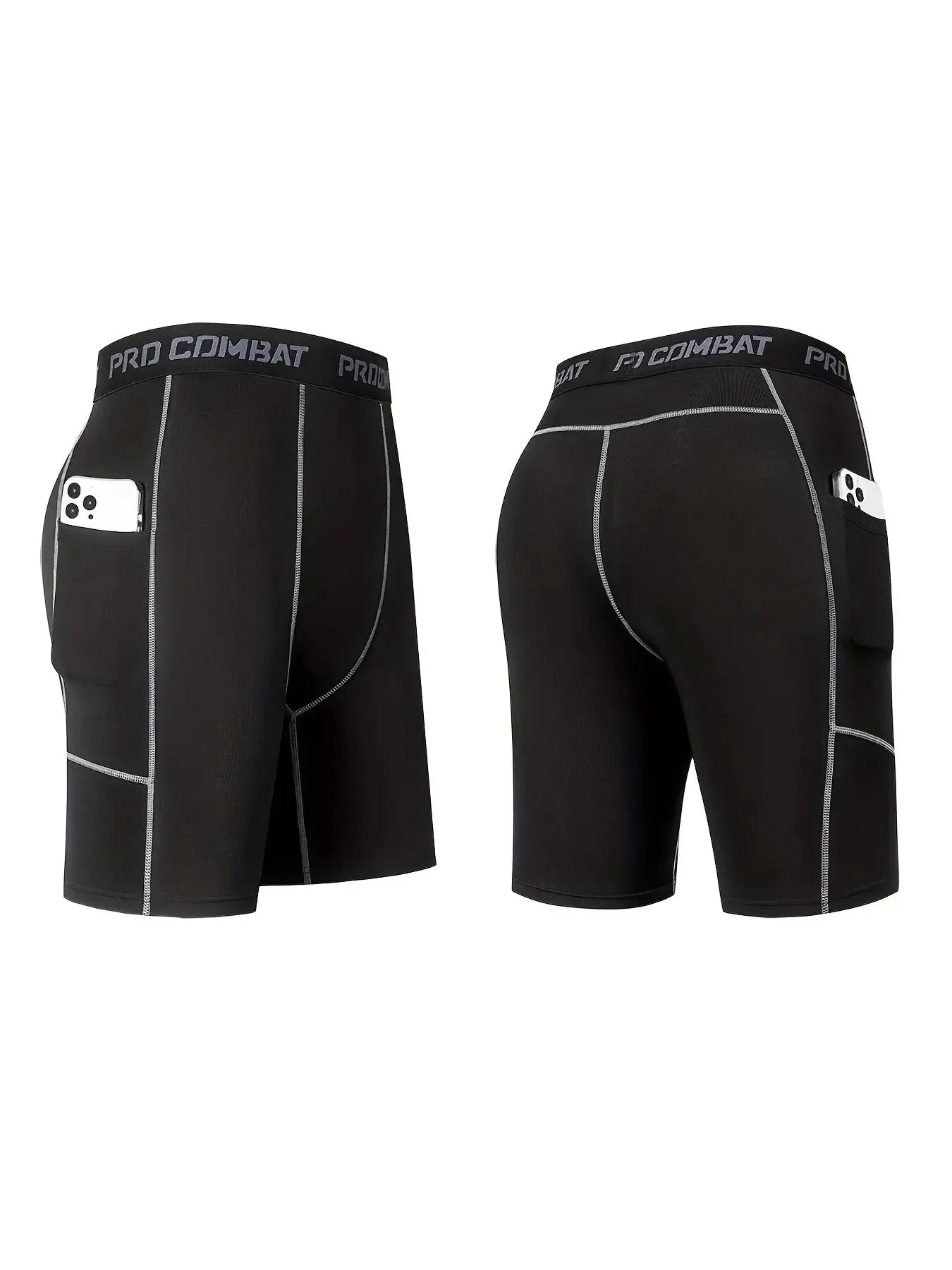 1 Article High Performance Men's Compression Shorts with Pocket - Quick Dry, Breathable, and Stretchy Base Layer for Sports, Gym