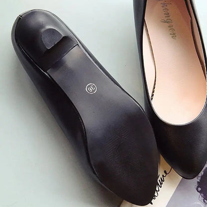 Work Professional Women's Shoes Shallow Mouth Work Stewardess Leather Hotel Employees High Heels Shoes Women