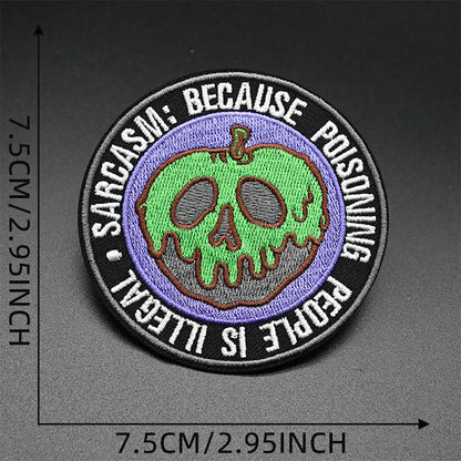 Halloween Iron-on Patch for Clothes Stickers Pumpkin Ghost Apple Devil Embroidery Backpack Jacket Horror Punk Patches Decorative