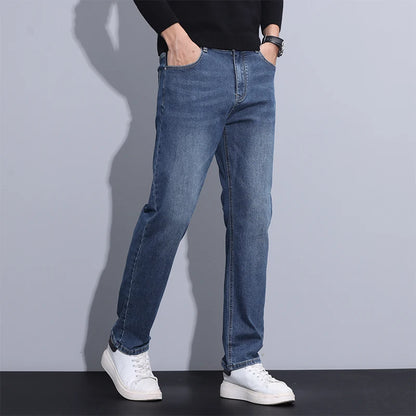 2024 new case fashion trend Youth light business jeans fashion versatile MEN'S loose straight pants MEN'S pants