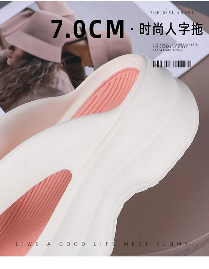 Summer Women's Flip Flops Comfortable Non Slip EVA Thick Sole Sandals 2024 New Fashionable Outdoor Soft Sole Slippers Women