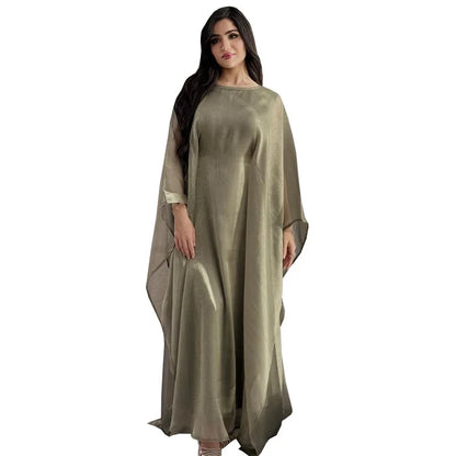 Modest Dress for Women Abaya Bat Sleeve Long Robe Ramadan Morocco Dubai Abayas Kaftan Islam Eid Muslim Vestidos Jalabiya Dresses