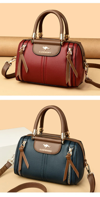 Genuine Luxury Shoulder Croosbody Bags for Women Designer Casual Tote Female Boston Quality Soft Leather Purses and Handbags Sac